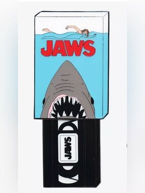 Loungefly Jaws VHS Tape Sliding Large Enamel Pin (3 inches) - Limited Edition